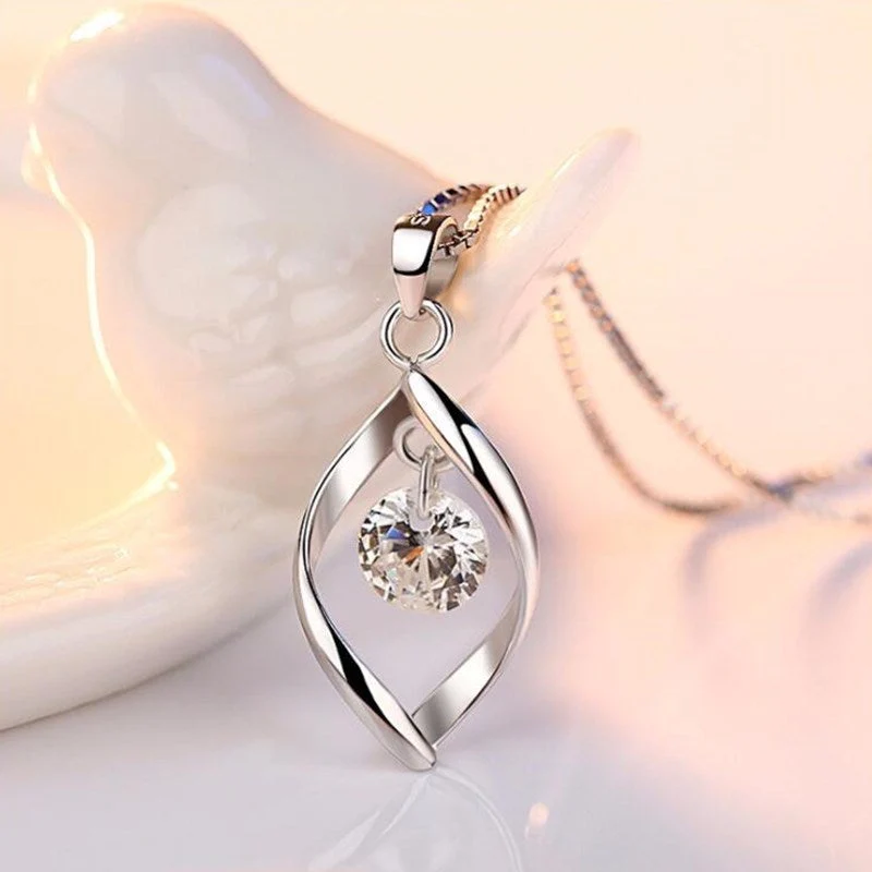 Zirconia Crystal Pendant in Silver - Image 2